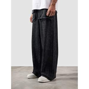 Pantalones Cargo Personalizables con Logotipo, Ligeros, 100% Algodón, Lavado a la Contracorriente, con Cremalleras, Acabado Desgastado, Estilo Holgado, Tallas XL a 6XL - Product Image 2