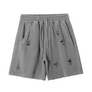 Pantalones cortos desgastados lavados con ácido 100% algodón pantalones cortos pesados para Hombre Pantalones cortos casuales de verano para hombre - Product Image 3