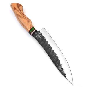 Cuchillo de Chef Santoku Japonés Nordic Forge, Acero al Carbono, Funda de Cuero, Forjado a Mano, Alta Dureza, Extra Afilado, Duradero, para Cocina - Product Image 3