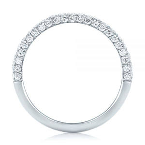 แหวนแต่งงานทอง 14K แบบ Eternity 3/4 วง ประดับเพชรเลี้ยงในห้องปฏิบัติการแบบไมโครเพฟ สามแถว รับผลิตตามแบบ (OEM) ขายส่ง ขายปลีก ผู้ผลิต - Product Image 1