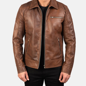 Veste de moto en cuir véritable pour homme, coupe-vent, protection hivernale, veste de course, logo avant, veste classique pour homme - Product Image 3