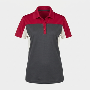Polo de manga corta para mujer, precio económico, color liso teñido, transpirable, de secado rápido, para verano, unisex. - Product Image 3