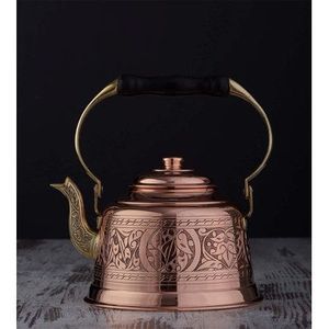 Copper kettle with artisan crafted design perfect for kitchen <b>stove</b> decor tea serving and rustic home ambiance - Product Image 1