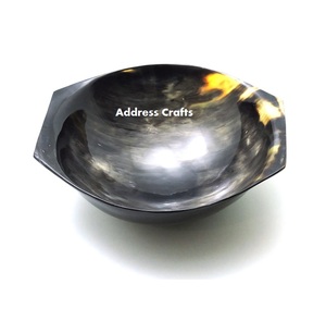 Elegant Buffalo Horn Dishes Available in Customized Sizes Natural Buffalo Ox Horn Bowl Multipurpose Use Ideal for Serving Salads - Product Image 1