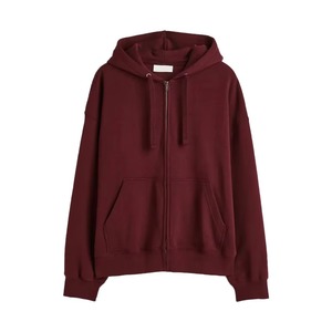 Sweat à capuche zippé personnalisé Hip Hop pour homme, en molleton épais de coton, style streetwear oversize, imprimé, automne-hiver, 100% coton, teint uni - Product Image 3