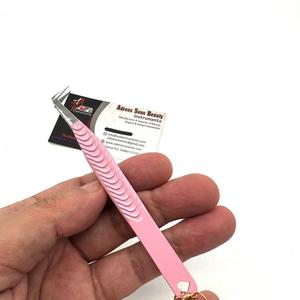 แหนบต่อขนตามืออาชีพ90องศาบูตแบบบางอย่างยั่งยืนที่เป็นสแตนเลสที่คีบปลายขนตาพร้อมชาร์รี - Product Image 3