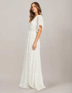 2025 nouvelles vacances d'été plaine été bohème Maxi robe demi manches blanc 100% rayonne tissu dames robes pour les femmes - Product Image 2