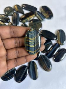 AAA + grado tamaño personalizado cabujón suelto Multi Ojo de Tigre piedras preciosas naturales joyería anillo colgante tercero certificado al por mayor - Product Image 3