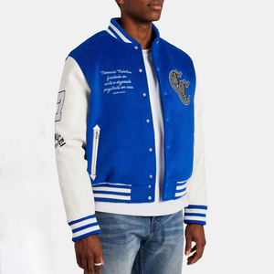 <b>Rhinestones</b> Logo Street Style Varsity <b>Jacket</b> for Men's Embroidered Letters Stand Collar Outerwear Varsity Letterman <b>Jacket</b> - Product Image 4
