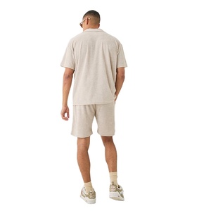 Vêtements décontractés à la mode pour hommes Twinset pour l'été Top vente Nouveau ensemble de chemises et de shorts à col Vente en gros de tissu éponge - Product Image 2