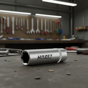 Llave de vaso hexagonal métrica larga Hazet de 1/4'' y 6 puntas con perfil de tracción - Product Image 3