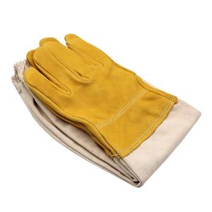 ถุงมือผ้าฝ้าย/โพลีและหนังแกะเพื่อความปลอดภัยป้องกันการเลี้ยงผึ้งทนความร้อนข้อมือถักแบบมืออาชีพ - Product Image 3