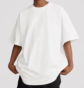 Venta al por mayor de camisetas de diseño personalizado, camiseta lisa, ropa de calle, Camiseta de algodón pesado de cuello redondo de gran tamaño para hombres - Product Image 1