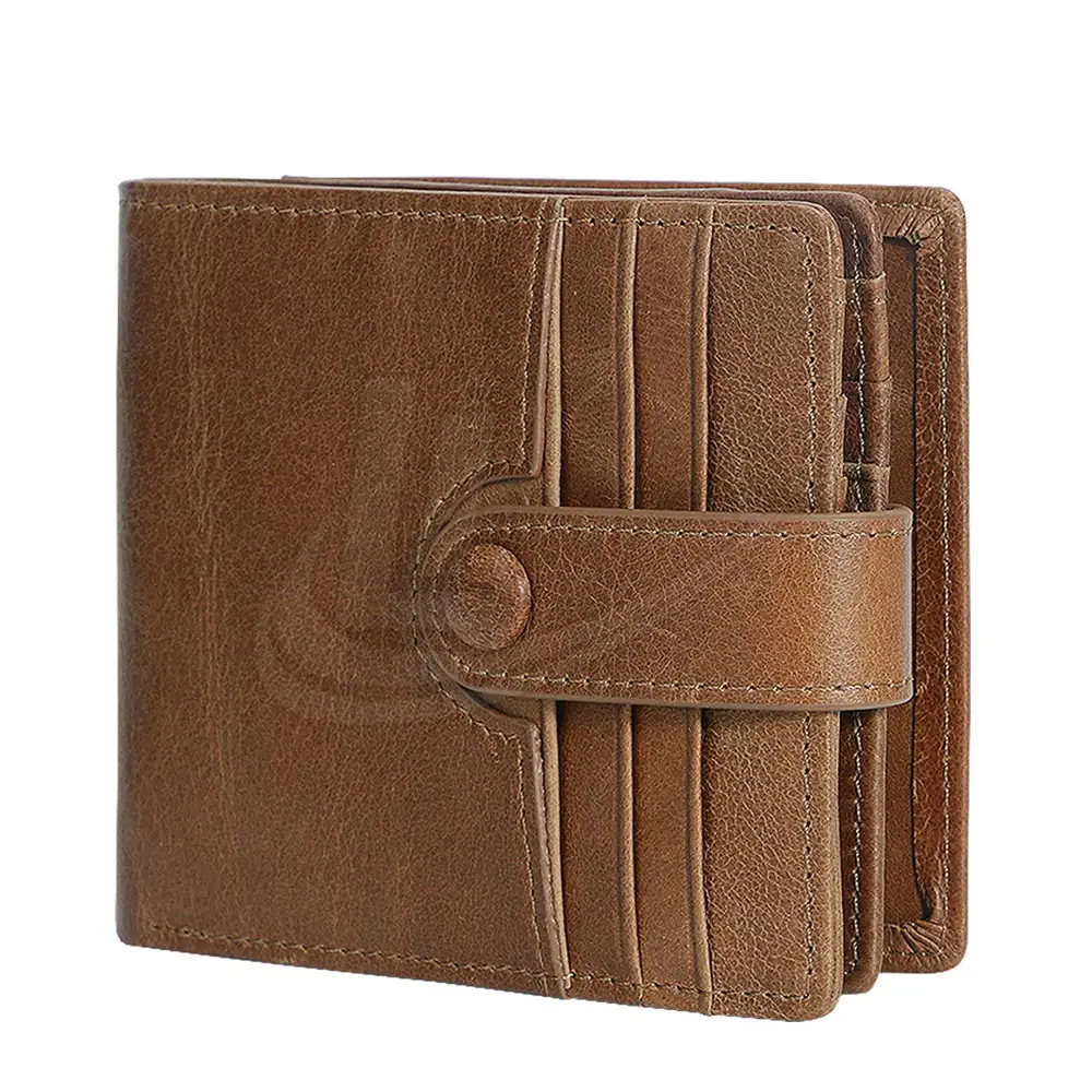 100% Genuine Leather Male Purses With Zip Coin Pocket Customize Logo Men Wallet And Card Holder Wholesale Leather Wallets Men