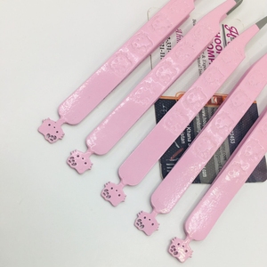 Nouvelle expédition rapide pince à épiler Logo pointe fine Extension de cils pince à épiler acier inoxydable Kitty cils pince à épiler emballage durable bas quantité minimale de commande - Product Image 5