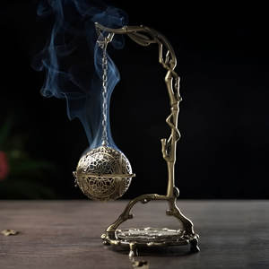 กระถางธูปหอมสีทองอาหรับแบบแขวนหรูหราเตาถ่านชุดธูป2025ของขวัญอิสลามทันสมัย - Product Image 6