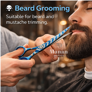 Tijeras de Corte de Pelo de Titanio Azul de 6.5 Pulgadas, Tijeras Profesionales de Peluquería, Acero Inoxidable, Agarre Ergonómico - Product Image 6