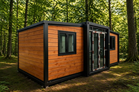 Maisonnette préfabriquée haut de gamme en acier avec cuisine et salle de bain complètes, installation rapide pour station balnéaire en montagne