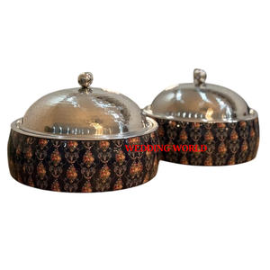 Meena Sticker Design Hotpot de acero inoxidable Última nueva colección Fancy Food Warmer Última llegada Cazuela de metal de lujo - Product Image 2