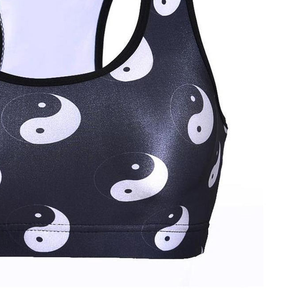 TikTok Fashion High Quality Wholesale Plus Size Seamed Breathable Women Fitness <b>Racer</b> Back Sports <b>Bra</b> Yoga Wear Front Print - Product Image 5