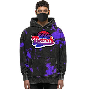 2025 haute qualité 100% coton mélangé acide lavé hommes surdimensionné pull à capuche Style de rue hiver sweat à capuche - Product Image 5