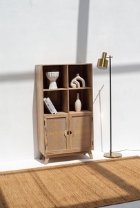 Gabinete de exhibición de puerta de ratán moderno, aparador y Buffet, gabinete de almacenamiento Premium de alta calidad de madera maciza de mango para uso doméstico - Product Image 4