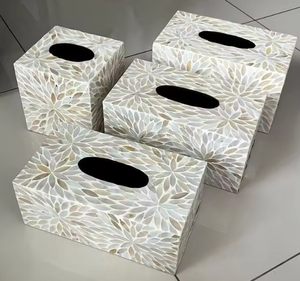 Boîte à mouchoirs en nacre rectangulaire accrocheuse Boîte à mouchoirs décorative en nacre - Product Image 2