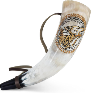 Latest Arrival <b>Viking</b> Drinking <b>Horn</b> with Agate and Stand Polished High Quality Eco-Friendly Customizable - Product Image 6