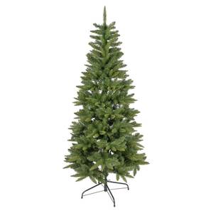 Sapin de Noël décoré vert mince avec 300 lumières LED, en PVC et PE, 86 po H x 180 po L, 79892 par lot - Product Image 1