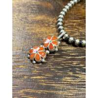 Pendentif Fleur en Corail et Argent Sterling - Charme de Bijouterie Fine