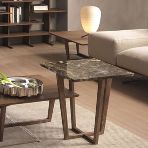 Mesa de centro redonda de Arte de diseño moderno de tema estándar completa nórdica simple pequeño apartamento ámbar pétalo modelo mesa auxiliar - Product Image 3