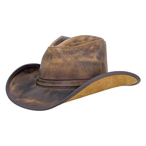 Hot Selling Leather Cowboy <b>Hat</b> Crown Braided <b>Band</b> Outdoor Travel Safari Winter <b>Hat</b> Unisex Eco Friendly Lightweight XXL Size - Product Image 1