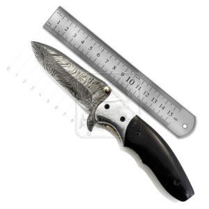 Mango de hueso de Camel personalizado para exteriores Edc, supervivencia, acampada, táctica, acero de Damasco, cuchillo de bolsillo plegable, DD-FK-744, venta al por mayor - Product Image 5