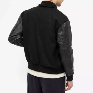 OEM Men's High Quality Varsity Jacket Chenille Embroidery Custom Baseball Letterman Plus Sizes Stand Winter Leather Sleeves - Product Image 6