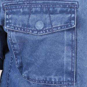 Mens Fashion Leather Jacket 97% Washed Cotton with 3% Stretch Zipper Design Hooded Collar <b>Covered</b> <b>Buttons</b> Pocket Decoration - Product Image 2