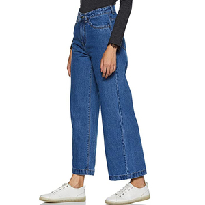 KATBROS INDUSTRY Vintage Style Women Denim Pencil Pants Durable Mid Waist Drawstring Comfortable for Fashionable Look Casual - Product Image 2