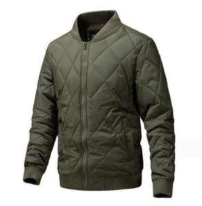 Chaqueta Bomber Cortavientos Acolchada de Poliéster con Relleno de Algodón para Hombre, Cuello Alto Elástico de Lona, Cremallera de Invierno, Transpirable, para Exteriores, OEM - Product Image 2