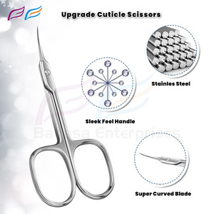 Ciseaux à cuticules professionnels à pointe fine et lames courbées, ciseaux de précision pour extensions d'ongles, outils de beauté, marque privée - Product Image 5