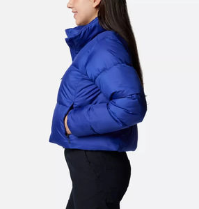 Chaqueta Acolchada Extra Grande para Hombre, OEM, Azul Clematis, Cierre Completo con Cremallera, Cuello Alto, Transpirable, Diseño Sólido de Lona - Product Image 4