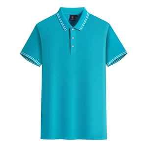 High Quality Solid Luxury Cotton Polyester Knitted for Shirts for Men with Custom Logo Quick Dry Short Sleeve - Product Image 1