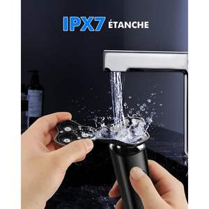 Afeitadora Eléctrica Recargable para Hombre con Pantalla LED, Recortadora de Barba de Triple Cuchilla, Resistente al Agua IPX7, Función Húmedo/Seco, Fuente de Alimentación USB - Product Image 2