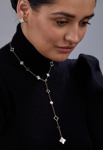 Collier en diamant Lariat Cascading Bunchberry 0,79 ct, diamant naturel couleur G-H, clarté VS, or massif 14 carats, bijoux faits à la main - Product Image 3