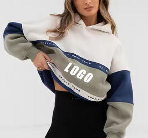 OEM personalizado Streetwear Fleece Pullover Algodón de gran tamaño de las mujeres Sudadera con capucha impresa de punto para mujer Hoddys - Product Image 4