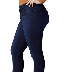 Venta al por mayor pantalones vaqueros ajustados de alta elasticidad nuevo diseño OEM ODM ropa de calle transpirable característica color liso logotipo personalizado cintura - Product Image 6