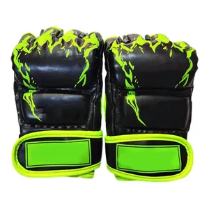 Gold Fit Gear Breathable Boxing Active Wear For Men MMA Gloves Customized Logo Printing With Comfortable MMA Gloves