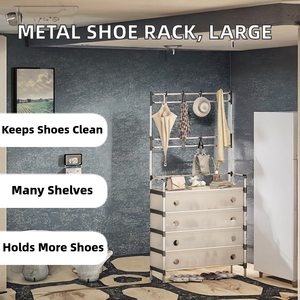 Zapatero Metálico Convertible que Ahorra Espacio, Mueble Zapatero Multicapa Antipolvo, Suministro de Muebles Modernos para Dormitorio - Product Image 4