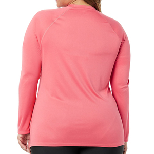 เสื้อยืดแขนสั้นคอกลมทรงเข้ารูปสำหรับผู้หญิง ขายส่ง ป้องกันแสงแดด UPF50+ เป็นมิตรกับสิ่งแวดล้อม ระบายอากาศได้ดี ผลิตจากผ้าสแปนเด็กซ์/โพลีเอสเตอร์ แห้งเร็ว - Product Image 3