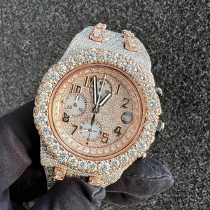 Reloj de diamantes de moissanita completo de alta calidad hecho a mano Material de acero inoxidable Icedown reloj de movimiento automático para hombres - Product Image 2