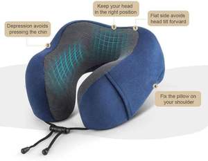 Cómoda almohada de viaje 100% almohada de cuello de espuma viscoelástica para avión cubierta de terciopelo lavable cuello ergonómico que no usa látex - Product Image 5