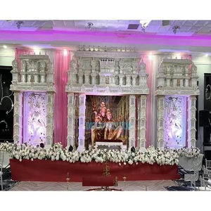 Manavarai-Decoración de escenario de boda de estilo indio, Jharokha escenario tradicional, Shiv Parvati - Product Image 1